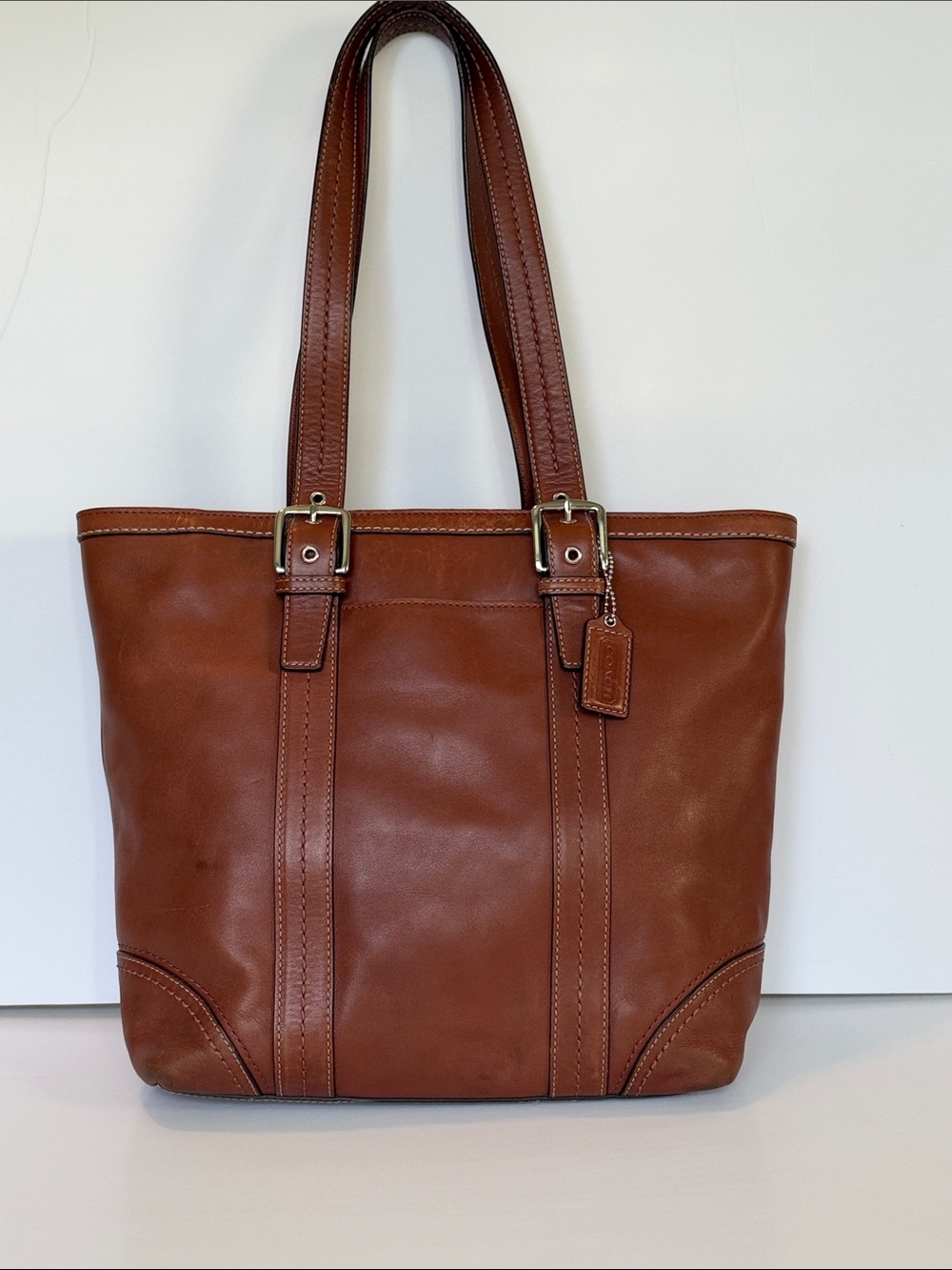 VINTAGE COACH Brown Leather Tote Bag